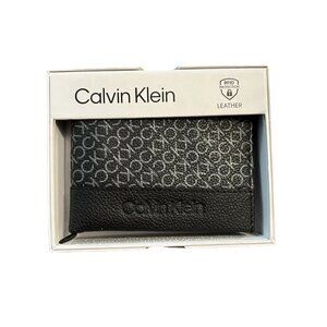 Calvin Klein Leather Card Wallet Black RFID Protection Me S Accessories